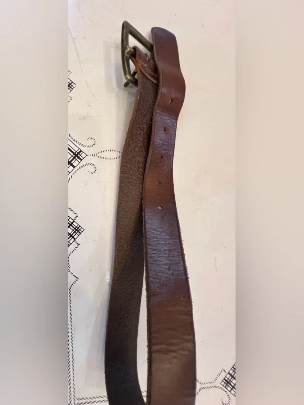 GAP KIDS Brown Bonded Leather Belt - Made in USA Size M (27”) Solid Brass Buckle